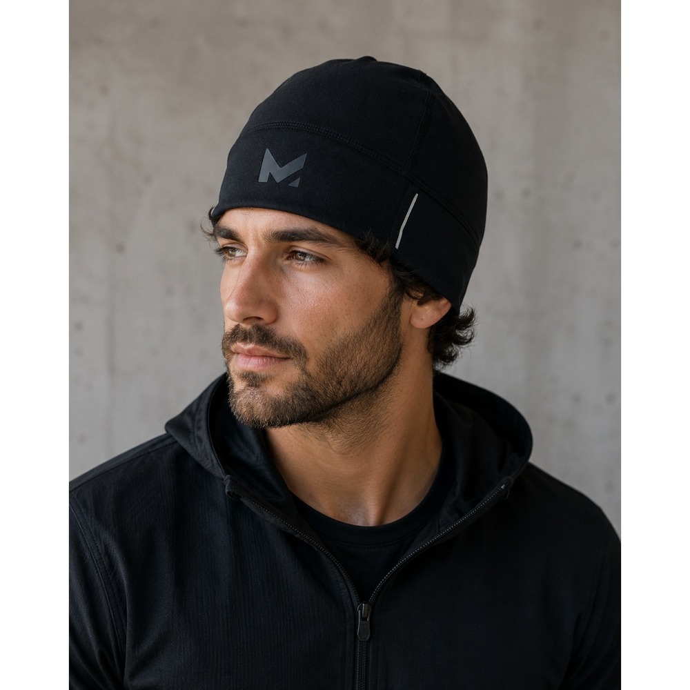Mission Beanie RadiantActive Performance Fleece Lined Reflective Black Skull Hat